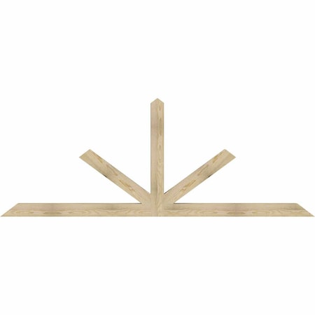Ekena Millwork Saratoga Rough Sawn Timber Gable Bracket, Douglas Fir, 96"W x 36"H x 4"D x 4"F, 9/12 Pitch GBW096X36X0404SAR00RDF